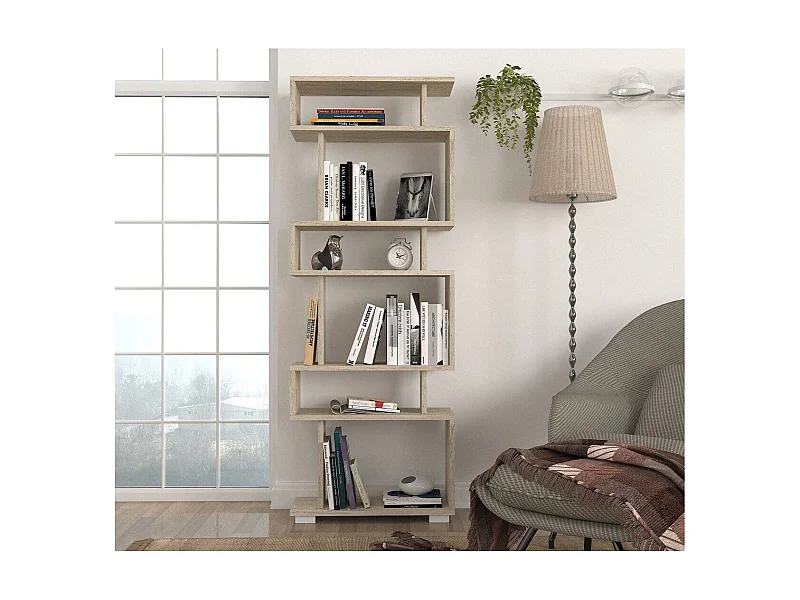 Regalbibliothek mit 6 offenen Fächern, H165 cm - VEGA