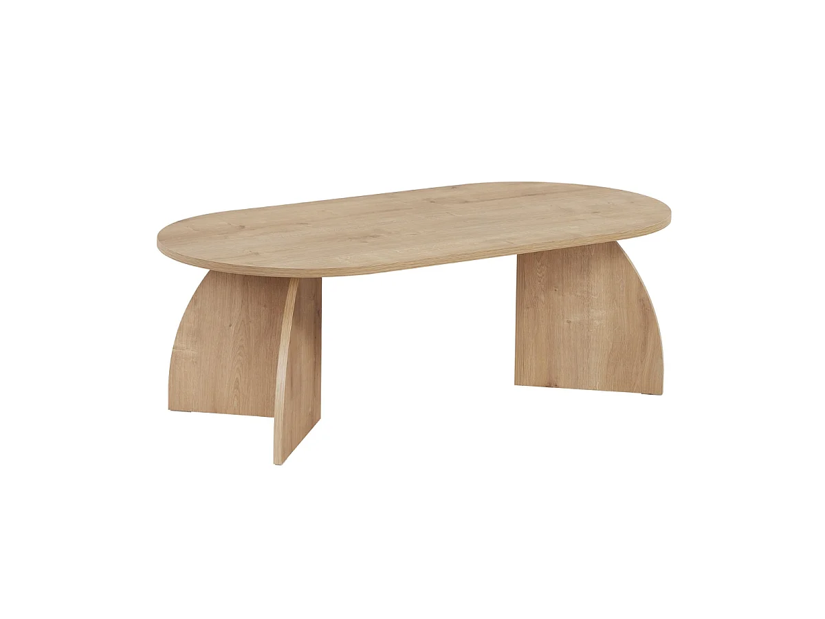 Mesa de centro com tampo oval e pés curvos L120 cm - SELENE