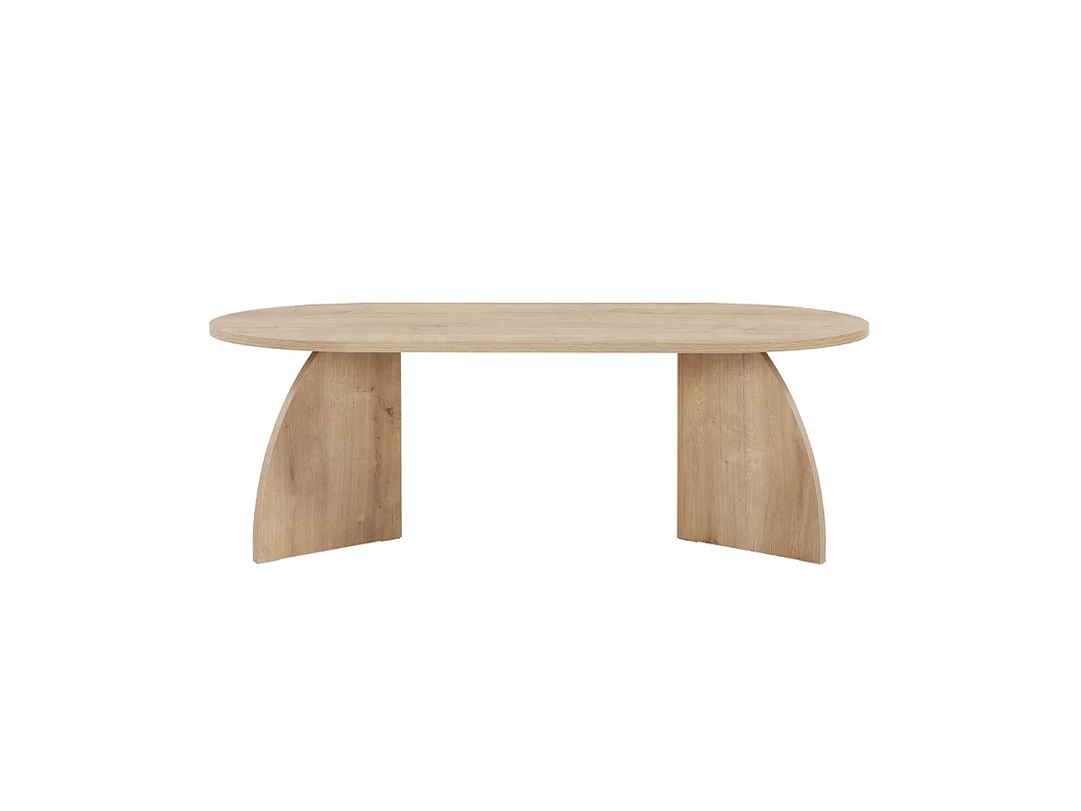 Mesa de centro com tampo oval e pés curvos L120 cm - SELENE