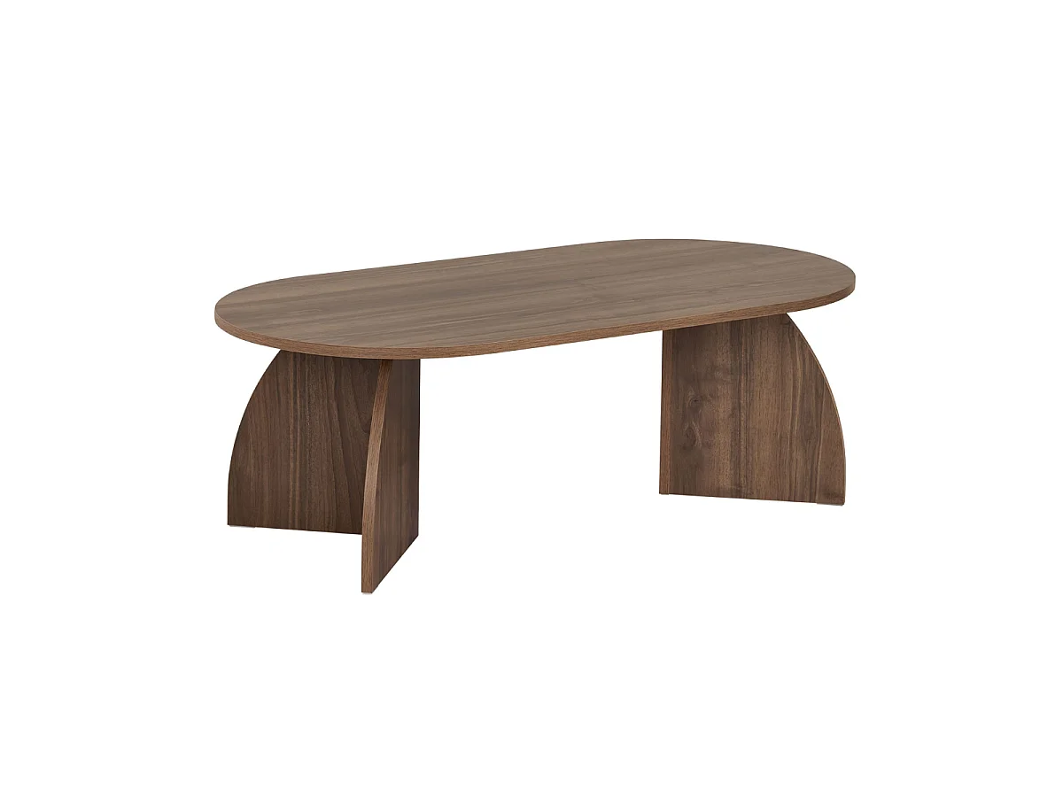 Mesa de centro com tampo oval e pés curvos L120 cm - SELENE