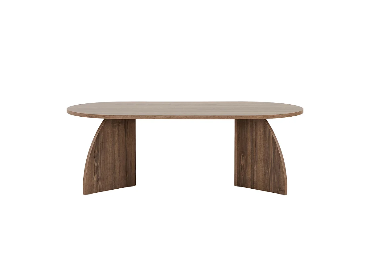 Mesa de centro com tampo oval e pés curvos L120 cm - SELENE
