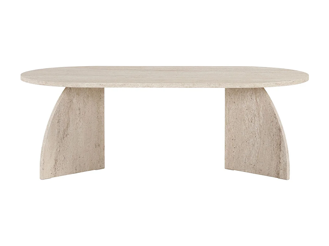 Couchtisch mit ovaler Platte und geschwungenen Beinen L120 cm - SELENE