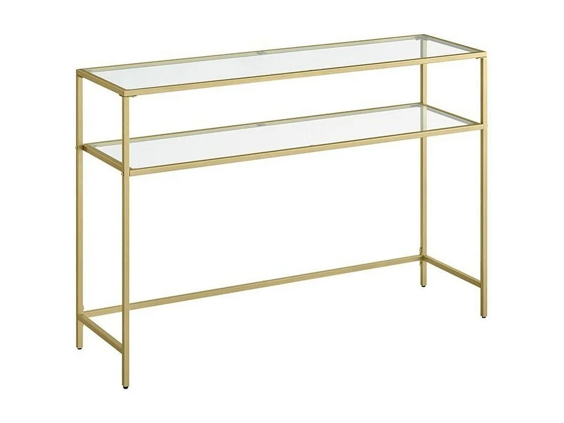 Metallkonsole mit 2 Regalen aus gehärtetem Glas L90 cm - SELIA