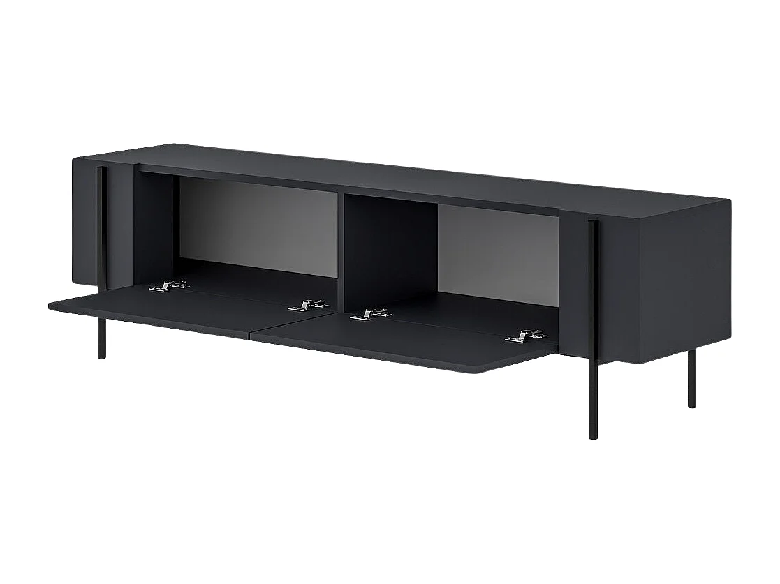 TV-Möbel mit 2 Klapptüren und Metallfüßen, L185 cm - HERMIONE