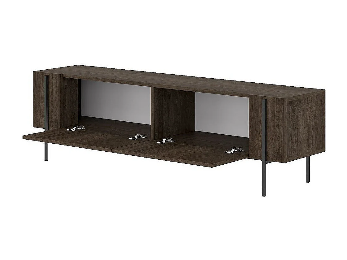 TV-Möbel mit 2 Klapptüren und Metallfüßen, L185 cm - HERMIONE