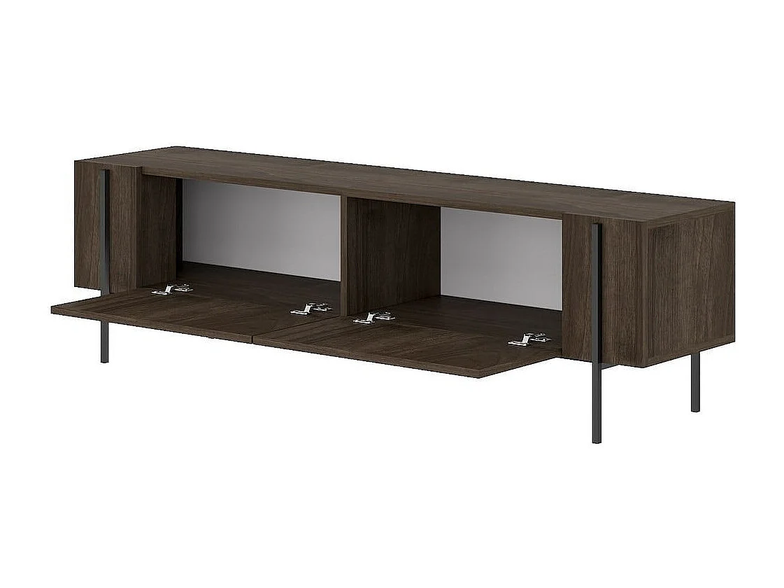 Meuble TV 2 portes avec pieds métal L160 cm HERMIONE