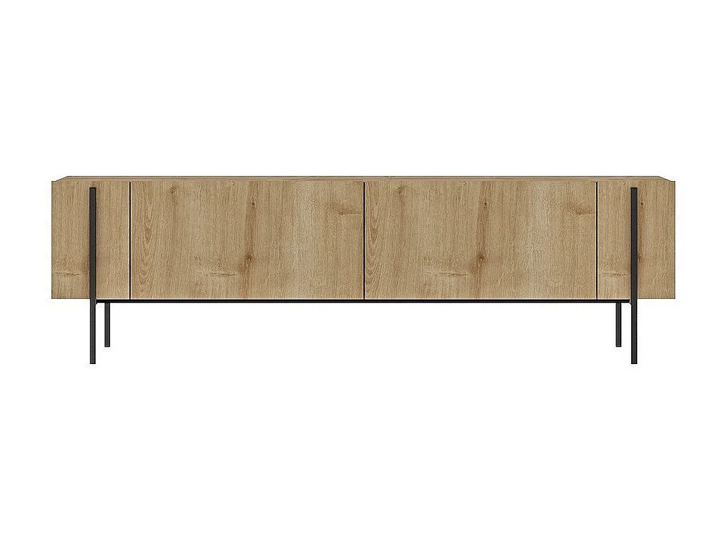 TV-Möbel mit 2 Klapptüren und Metallfüßen, L185 cm - HERMIONE