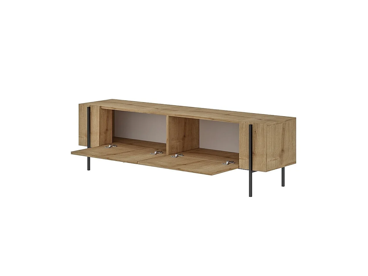 Meuble TV 2 portes avec pieds métal L160 cm HERMIONE