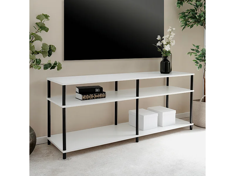 Mueble de TV 4 nichos abiertos L140 cm - NÉO