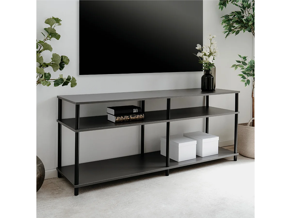 TV-Möbel mit 4 offenen Nischen L140 cm - NÉO