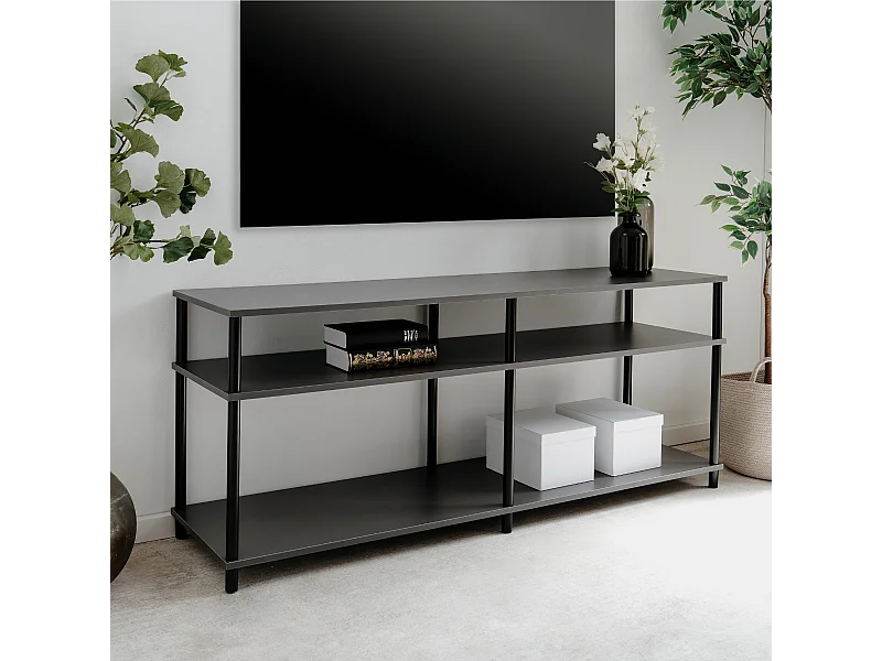 Meuble TV 4 niches ouvertes L140 cm - NÉO