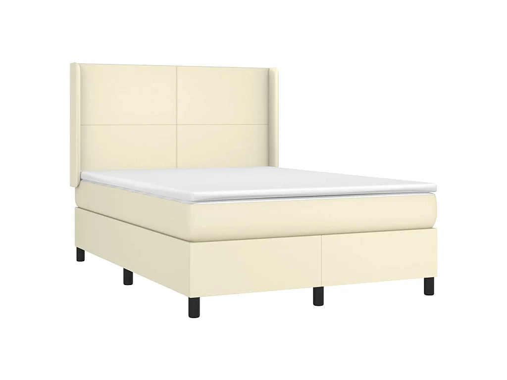 Giroletto a Molle con Materasso e LED Crema 140x190 cm