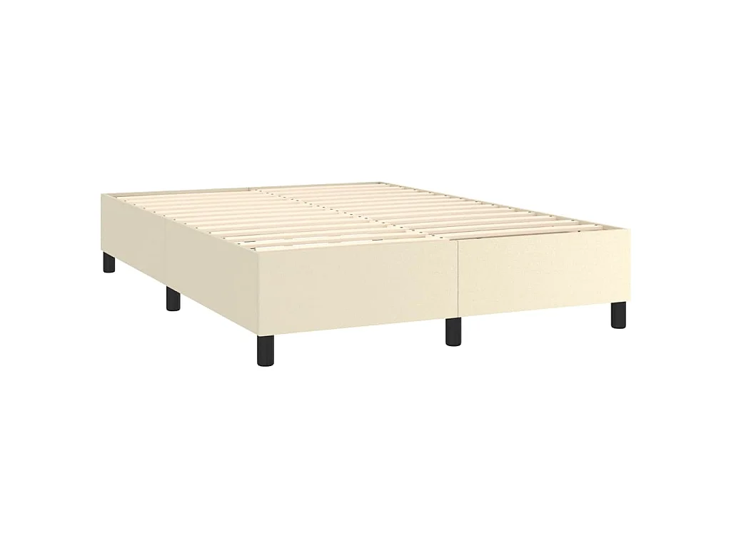 Boxspringbett mit Matratze & LED Creme 140x190 cm Kunstleder