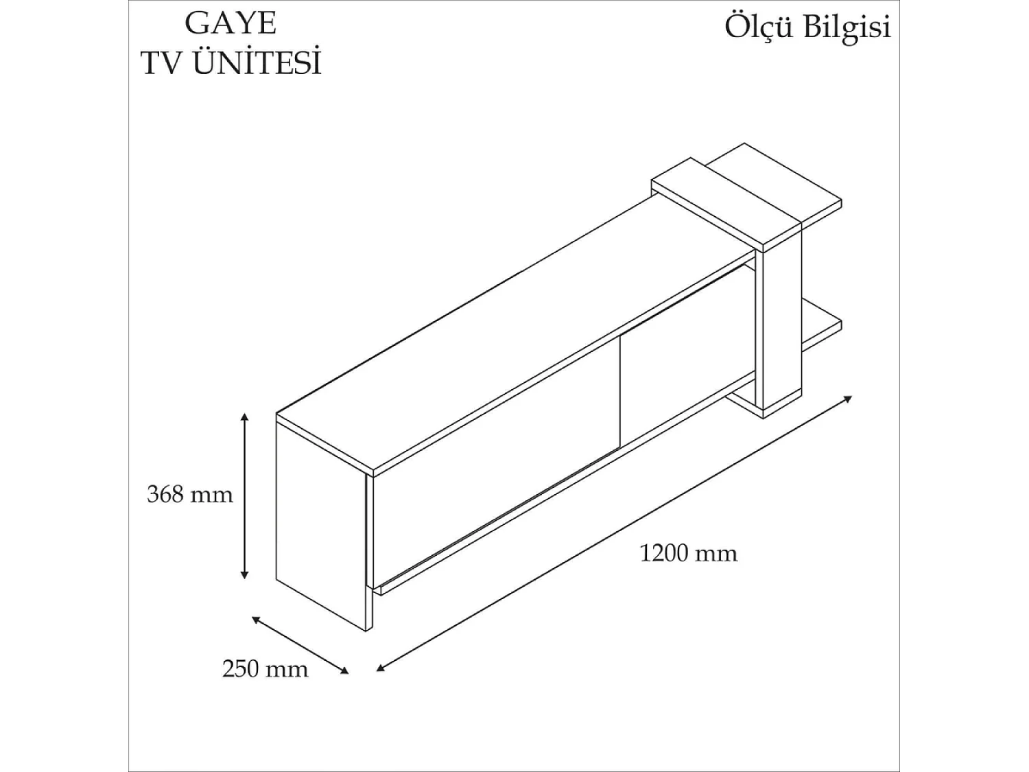 Meuble TV bois et blanc avec rangement 120 cm LOOM