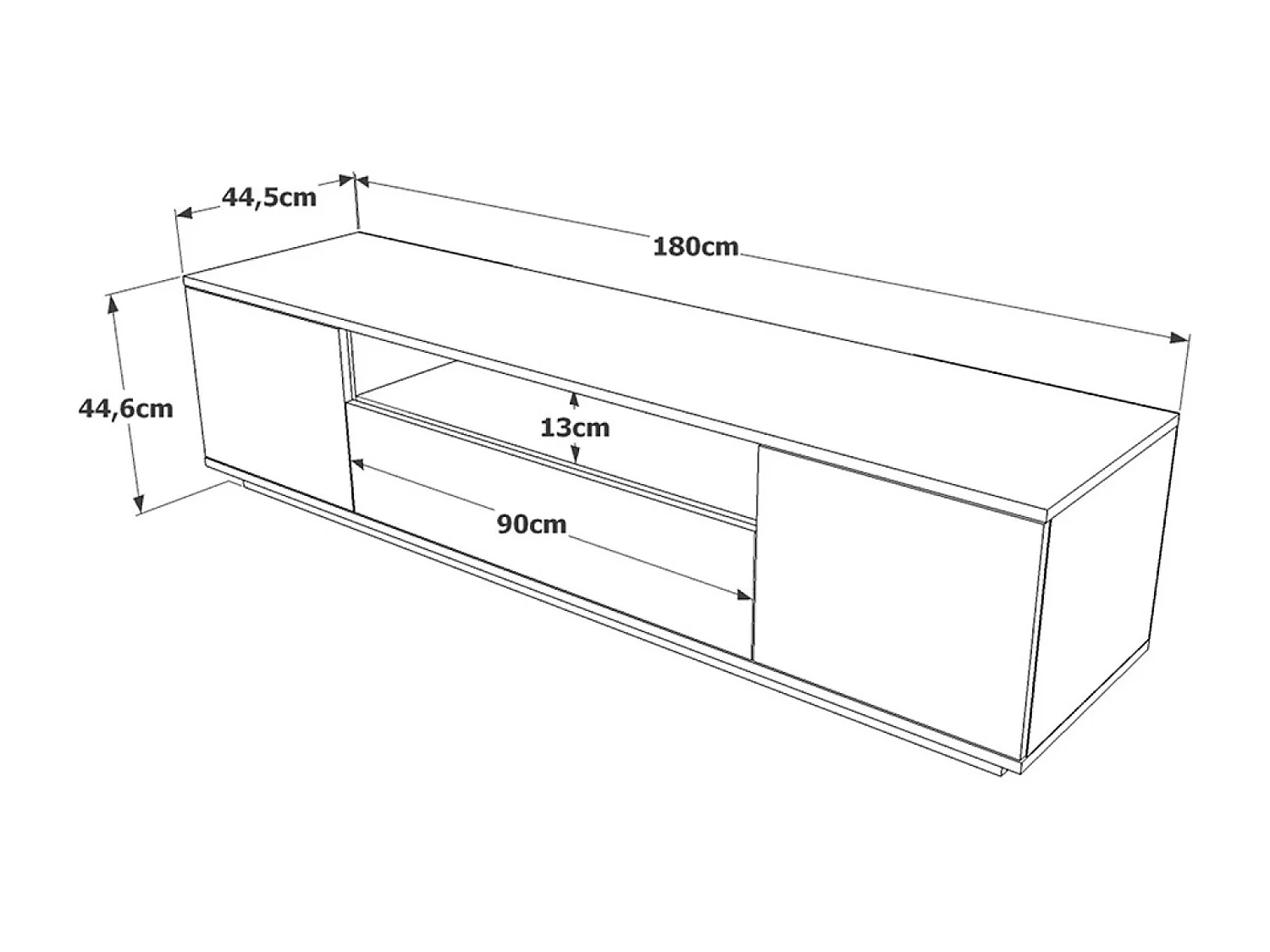 Meuble TV bois 180cm TYRO