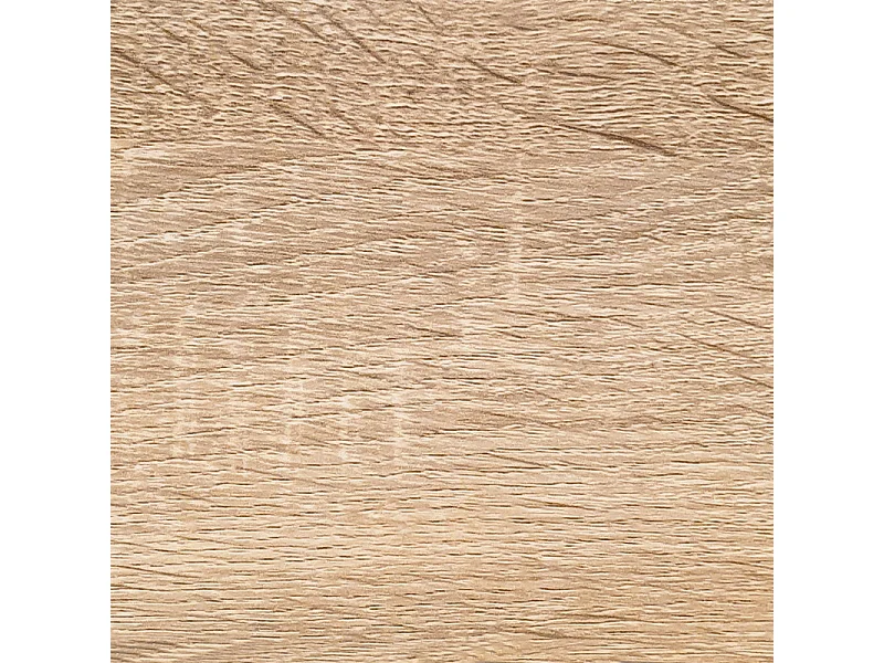 Console L. 110 cm en verre trempé et étagères effet chêne clair - ICE