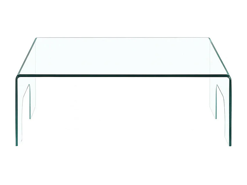 Table basse carrée 90 x 90 cm avec pieds arqués en verre trempé - ICE
