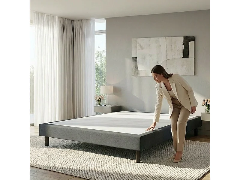 Sommier Tapissier en kit gris 90x190 cm