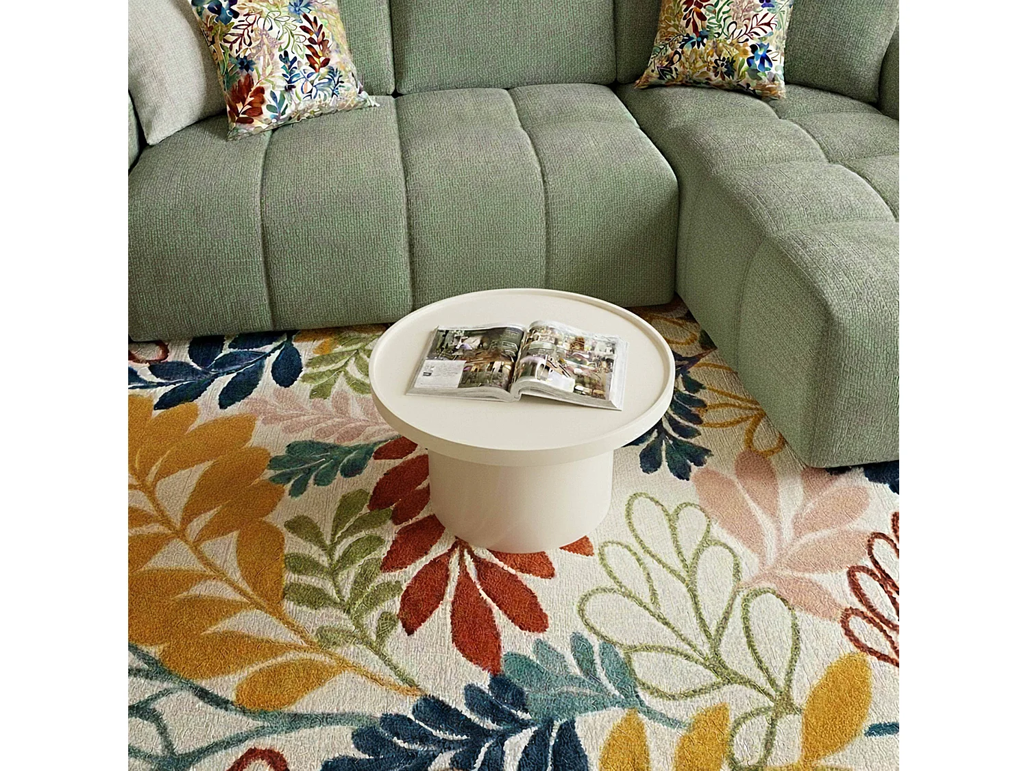 Ronde salontafel 50 cm in wit gelakt MDF