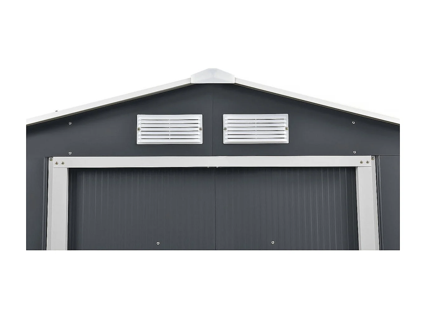 Abri de jardin en métal "Vegas" 5.29 m² avec gouttière - Gris