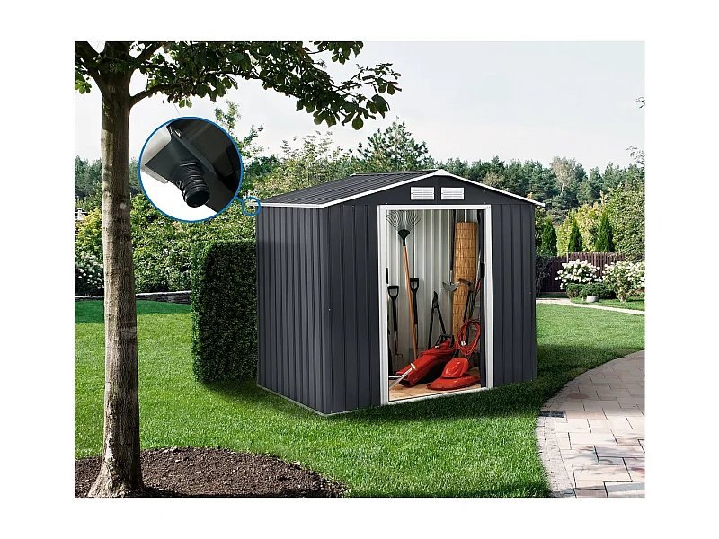 Tuinhuisje metaal met goot 5.29 m² "Vegas" - Grijs