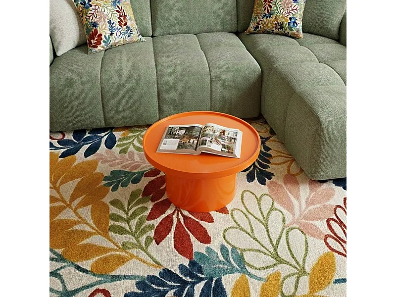 50 cm ronde salontafel in oranje gelakt MDF