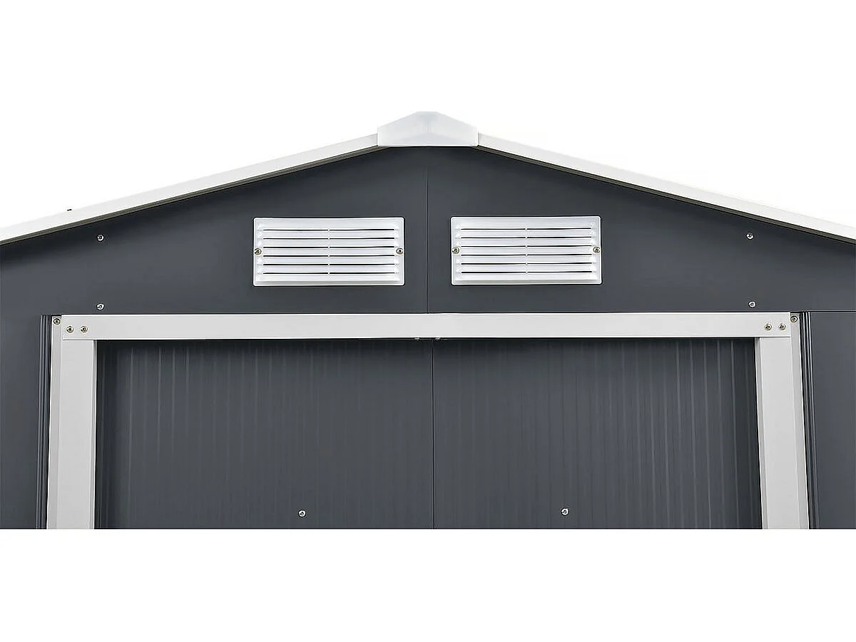 Metalowa szopa ogrodowa - "Vegas" - 2,7 m² z rynną - Szara