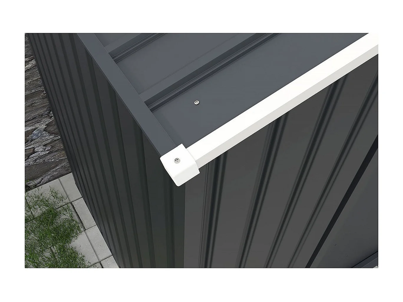 Abrigo de jardim metálico - "Vegas" 12,98 m² com calha