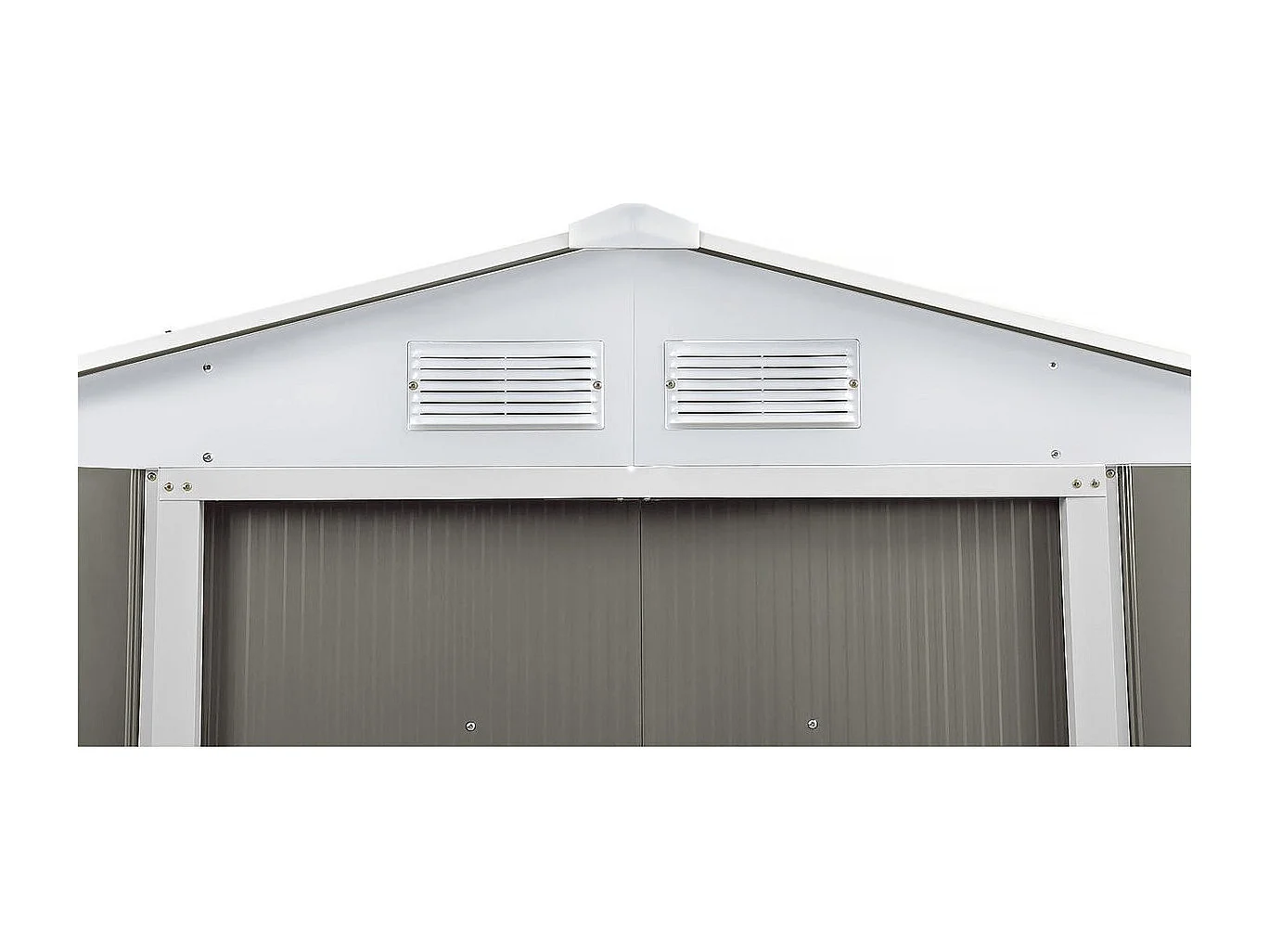 Gerätehaus aus Metall "Dallas" - 15,16 m² mit Solarpaneelen - Taupe