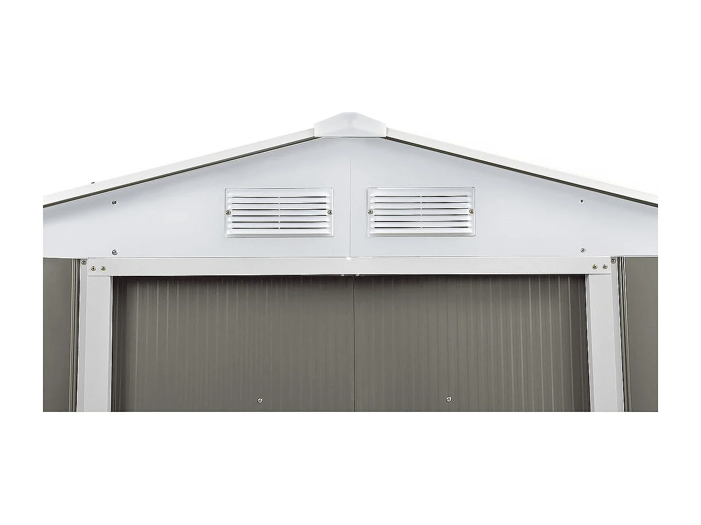 Abri jardin métal "Dallas"  - 5,29 m² avec gouttière - Taupe