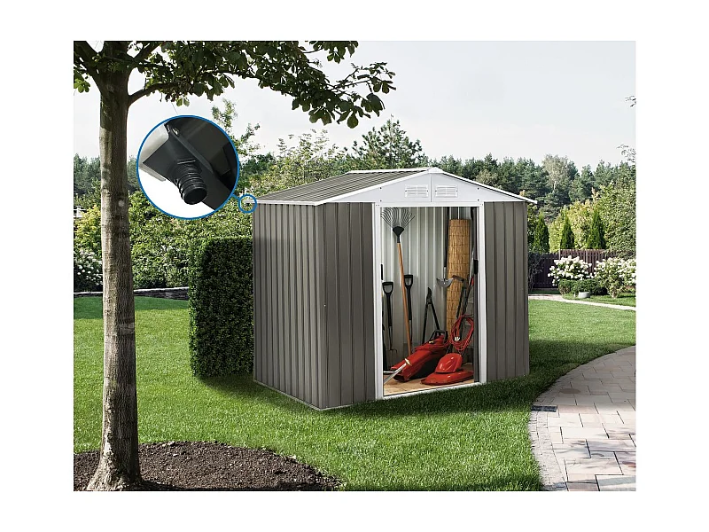 Abrigo de jardim em metal "Dallas" - 5,29 m² com calha