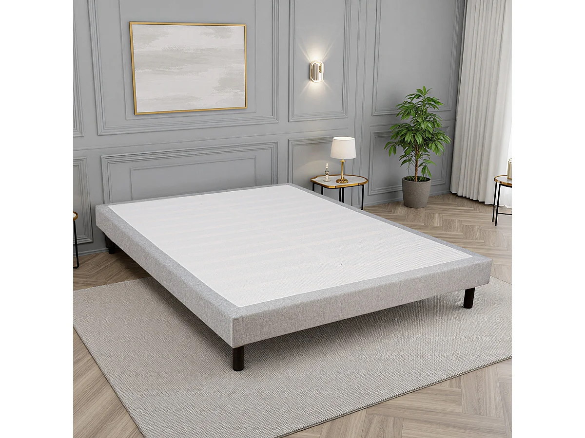 Sommier Tapissier en Kit gris Clémence 140x190 cm