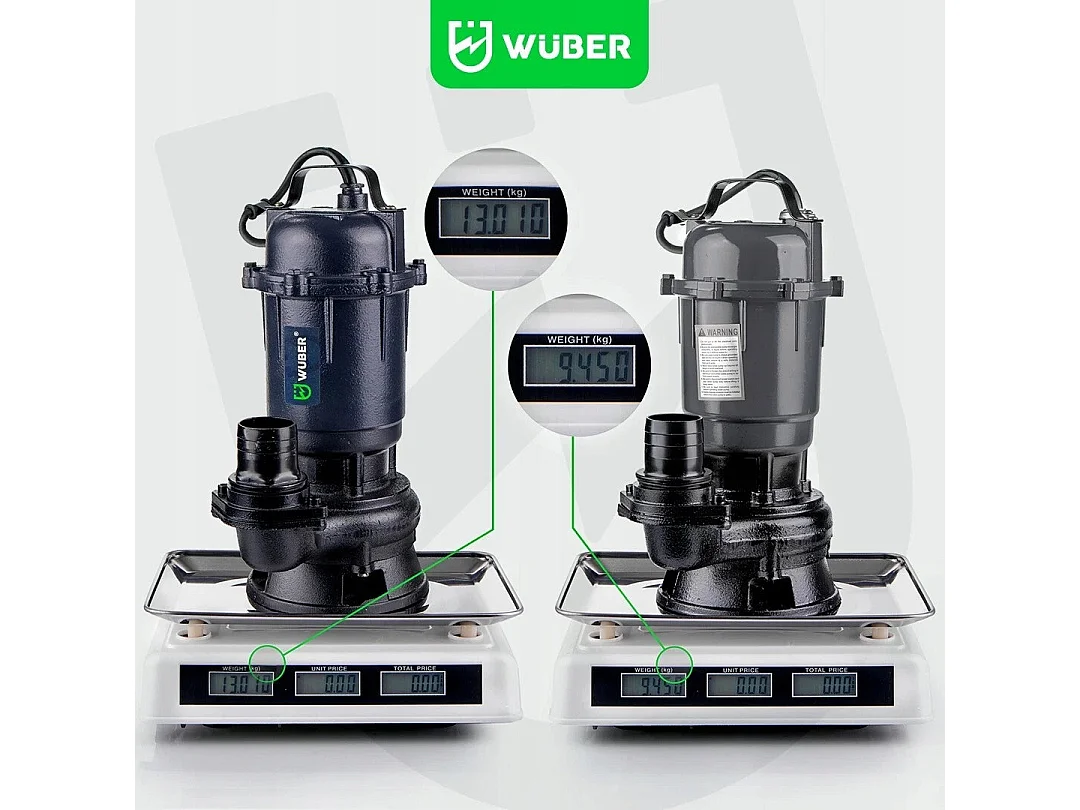 Pompe vide cave fosse septique avec broyeur d'eau + TUYAU 2'' 30M WUBER 2500 W 18000 l/h