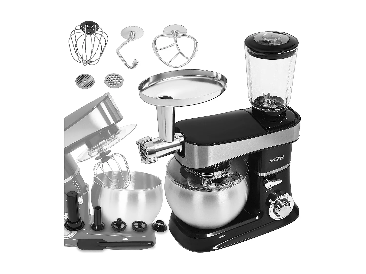 Robot De Cuisine Multifonction 3 En 1 6L 2200W Avec Accessoires Complets