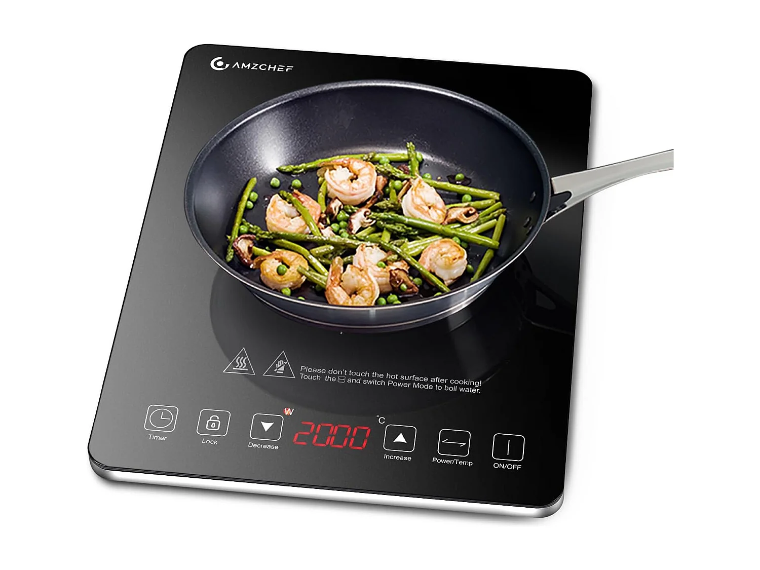 Plaque de cuisson à induction, AMZCHEF  ultra-mince,20 niveaux de température 2000W