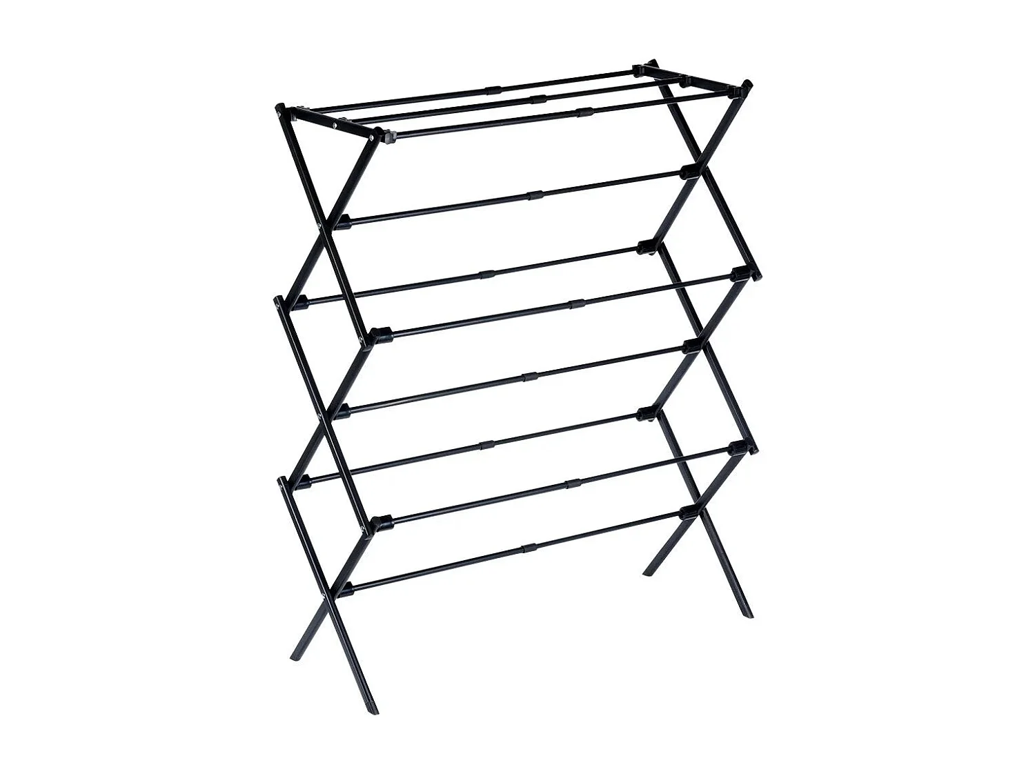 Etendoir a linge vertical extensible en métal noir 43-75 x 37,5 x 139 cm