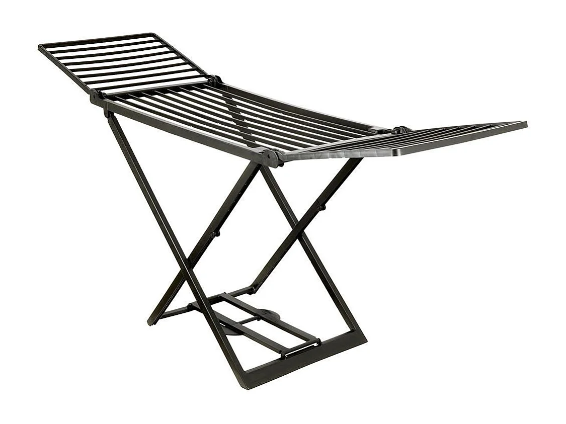 Étendoir à linge noir pliable XXL 208 cm