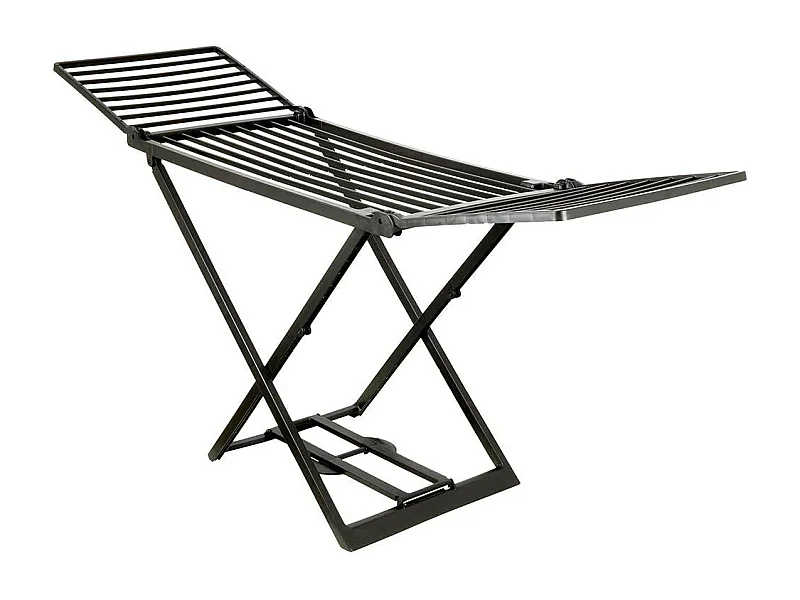 Étendoir à linge noir pliable XXL 208 cm