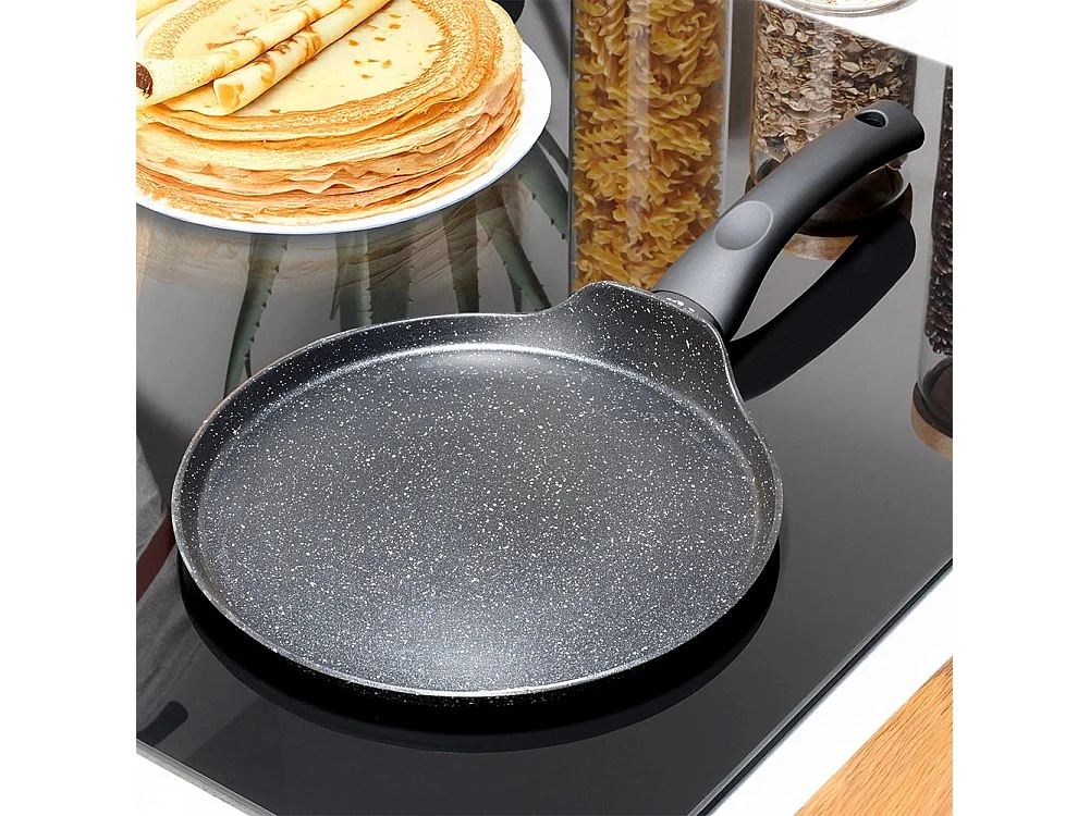 Poêle à crêpes anti adhésif revêtement granit  24 cm