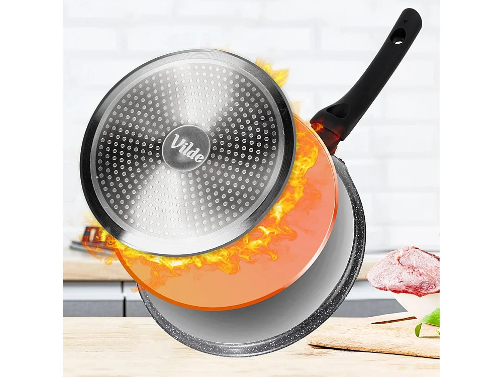 Poêle à crêpes anti adhésif revêtement granit  24 cm