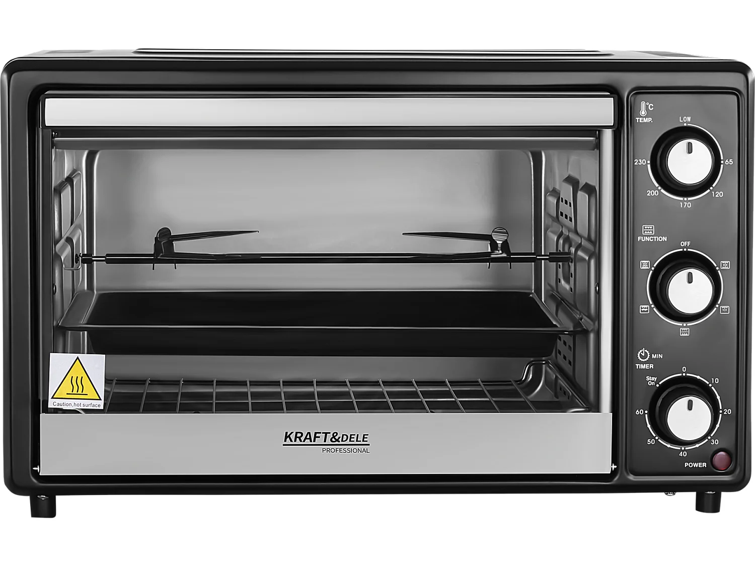 Horno Eléctrico Multifunción 30L 2000W con Función Asador Giratorio y Accesorios