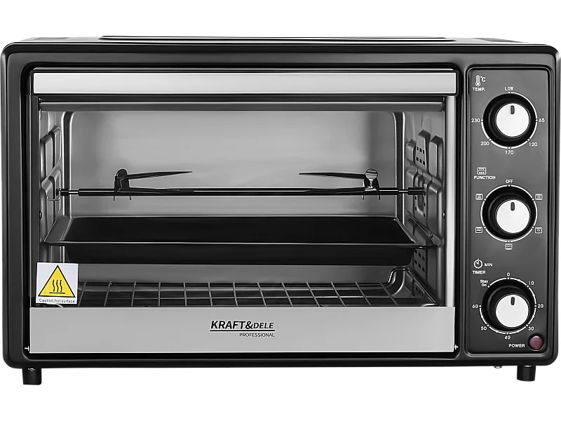 Horno Eléctrico Multifunción 30L 2000W con Función Asador Giratorio y Accesorios