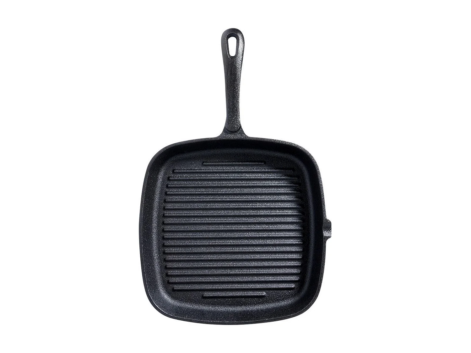 Poêle  a  grill carrée en fonte avec poignée silicone 24,5 x 24 cm