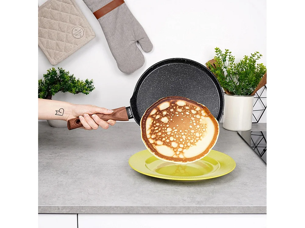 Poêle plate à revêtement granit 24 cm