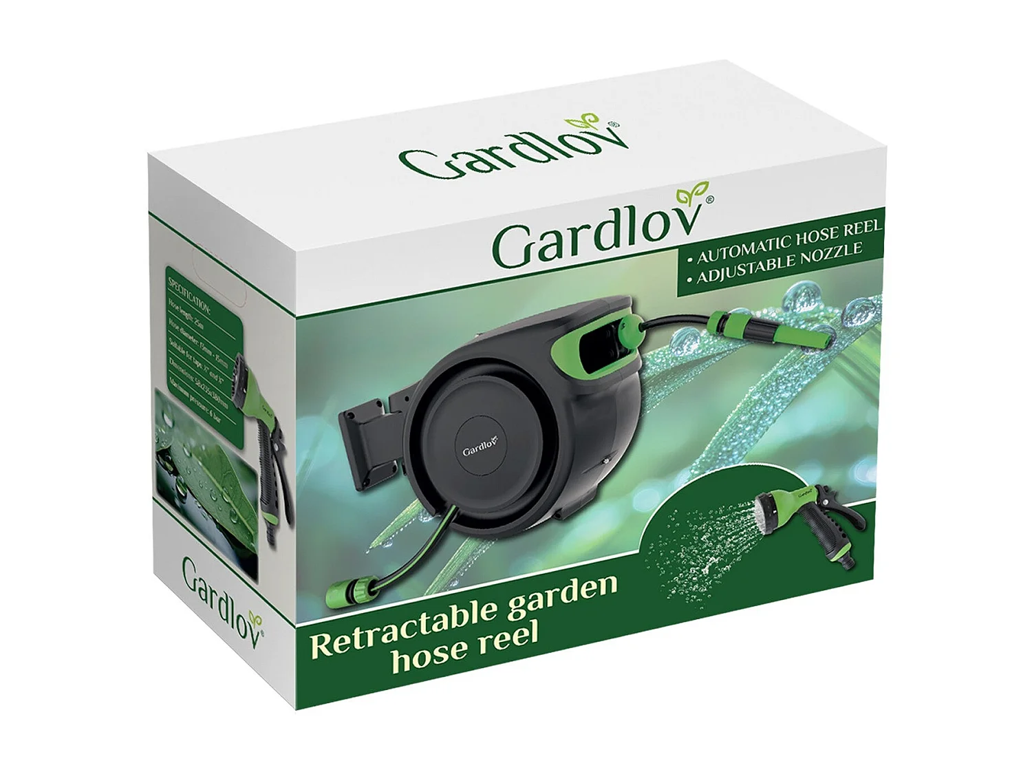 Enrouleur tuyau d'arrosage automatique jardin  25 m