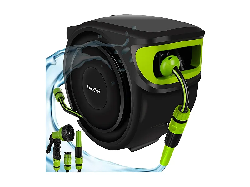 Enrouleur tuyau d'arrosage automatique jardin  25 m