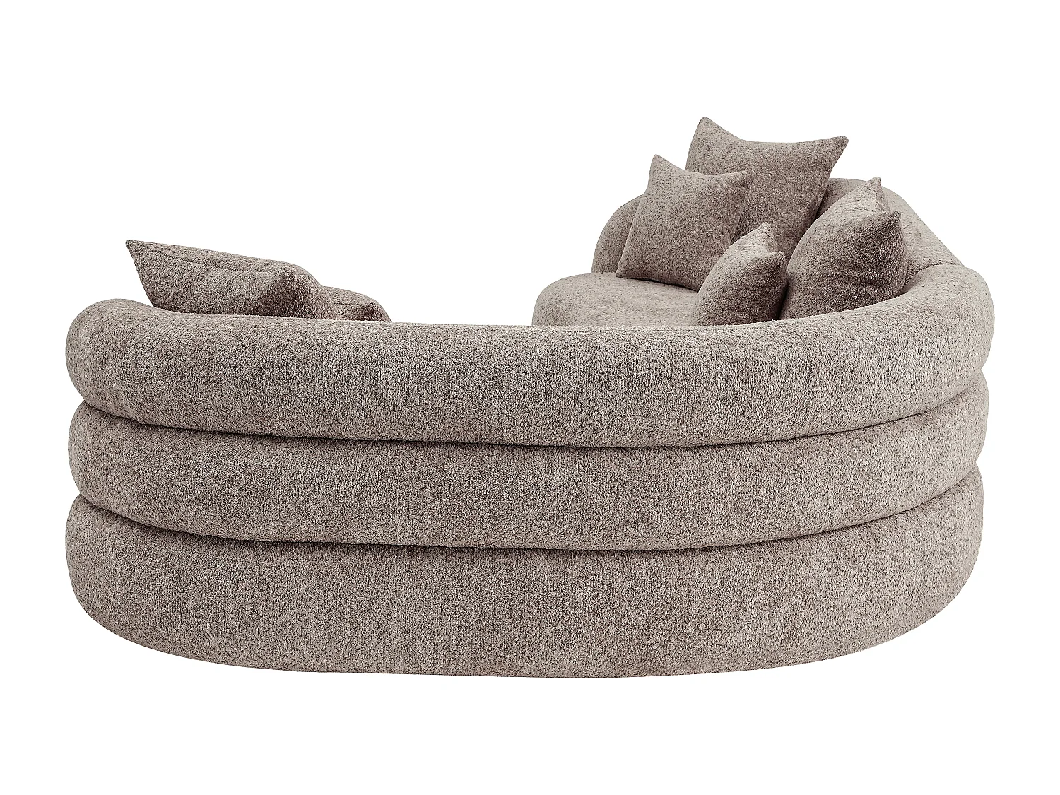 Canapé d'angle droit en tissu bouclette taupe LAPIOTA de Maison Céphy