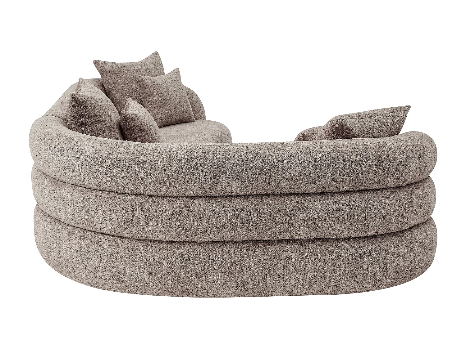 Canapé d'angle gauche en tissu bouclette taupe LAPIOTA de Maison Céphy