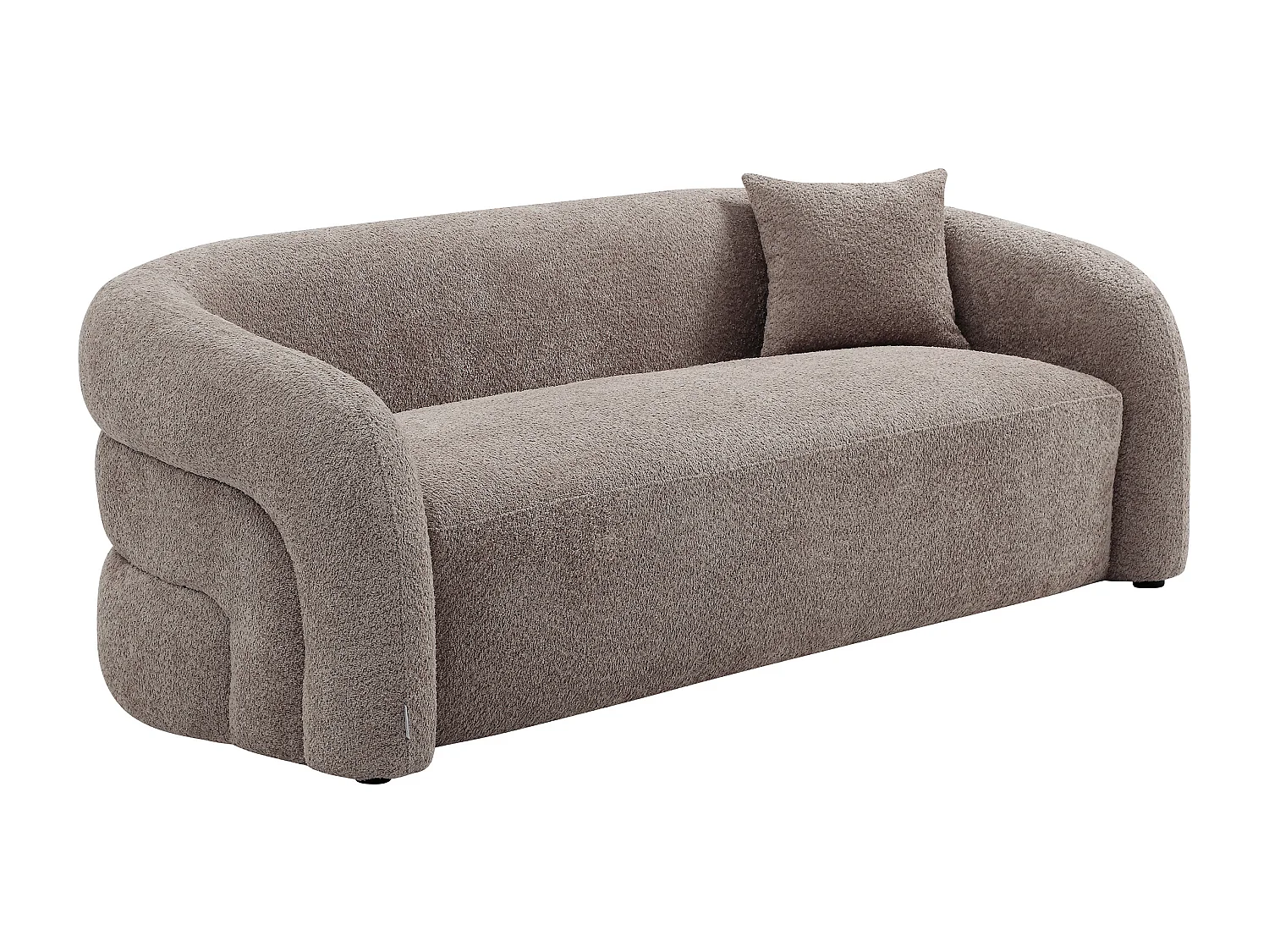 Canapé 3 places en tissu bouclette taupe LAPIOTA de Maison Céphy