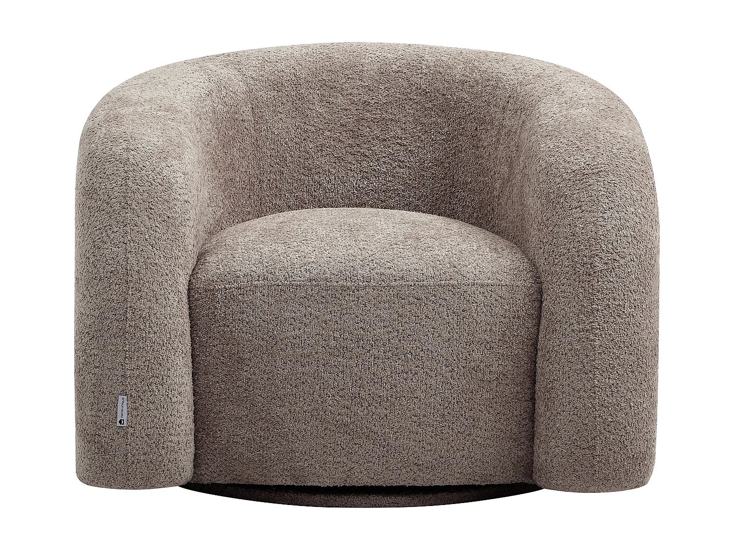 Fauteuil pivotant en tissu bouclette taupe LAPIOTA de Maison Céphy